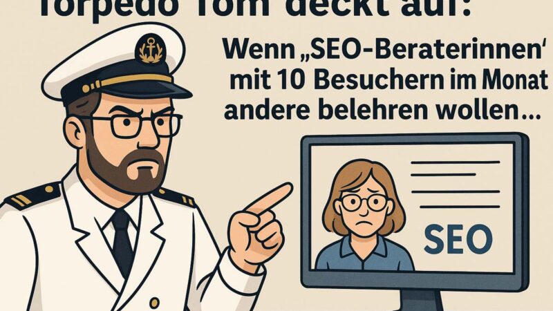 Torpedo Tom deckt auf: Wenn „SEO-Beraterinnen“ mit 10 Besuchern im Monat andere belehren wollen…