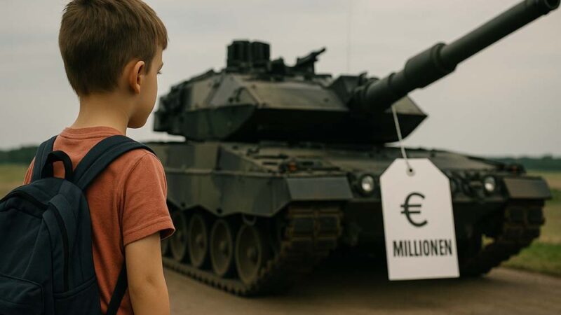💣 Torpedo Tom sagt: Panzer? Nein danke – Geld für Kinder, Bildung & Energie!