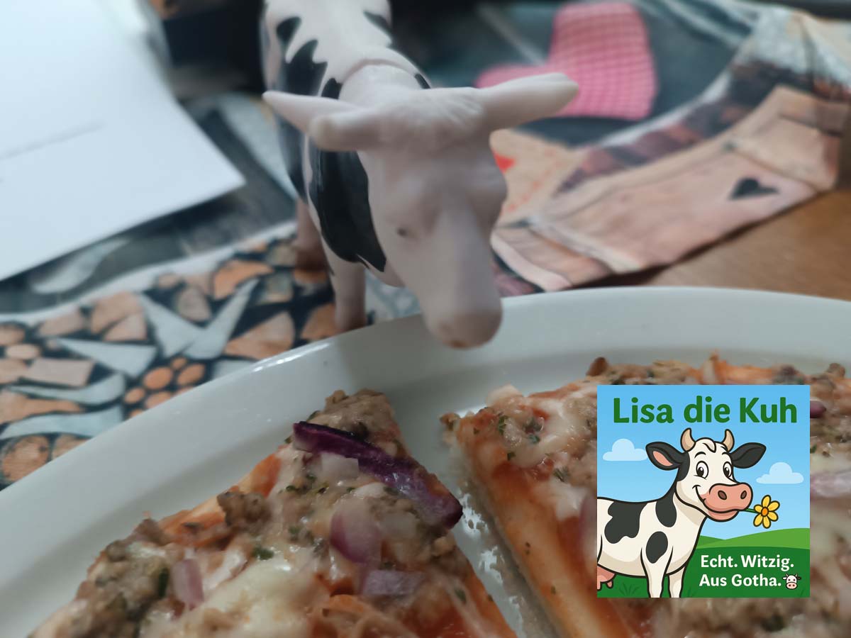 🍕 Lisa die Kuh entdeckt Pizza – Käse statt Wiese!