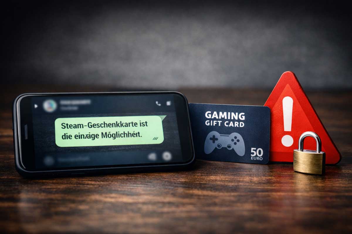 Warnung vor Betrugsmasche: „Kauf eine Steam-Geschenkkarte, dann komme ich“