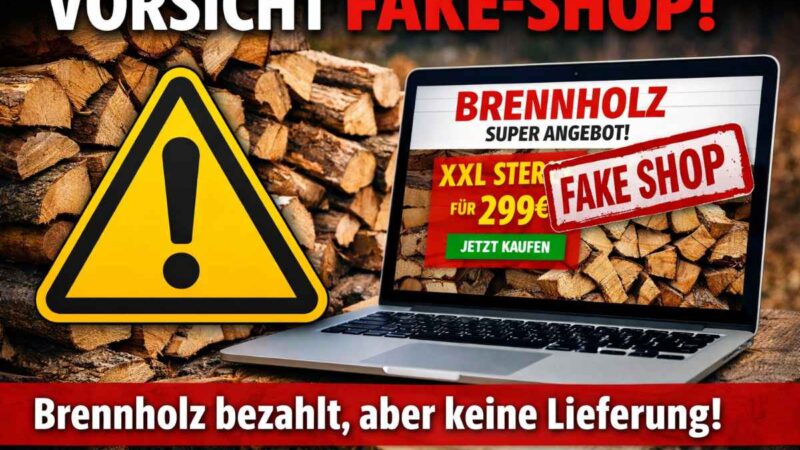 ⚠️ Verbraucherwarnung: Fake-Shops – Brennholz bezahlt, aber keine Lieferung